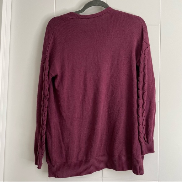 3/$25 Garage Burgundy Cardigan - Picture 3 of 4